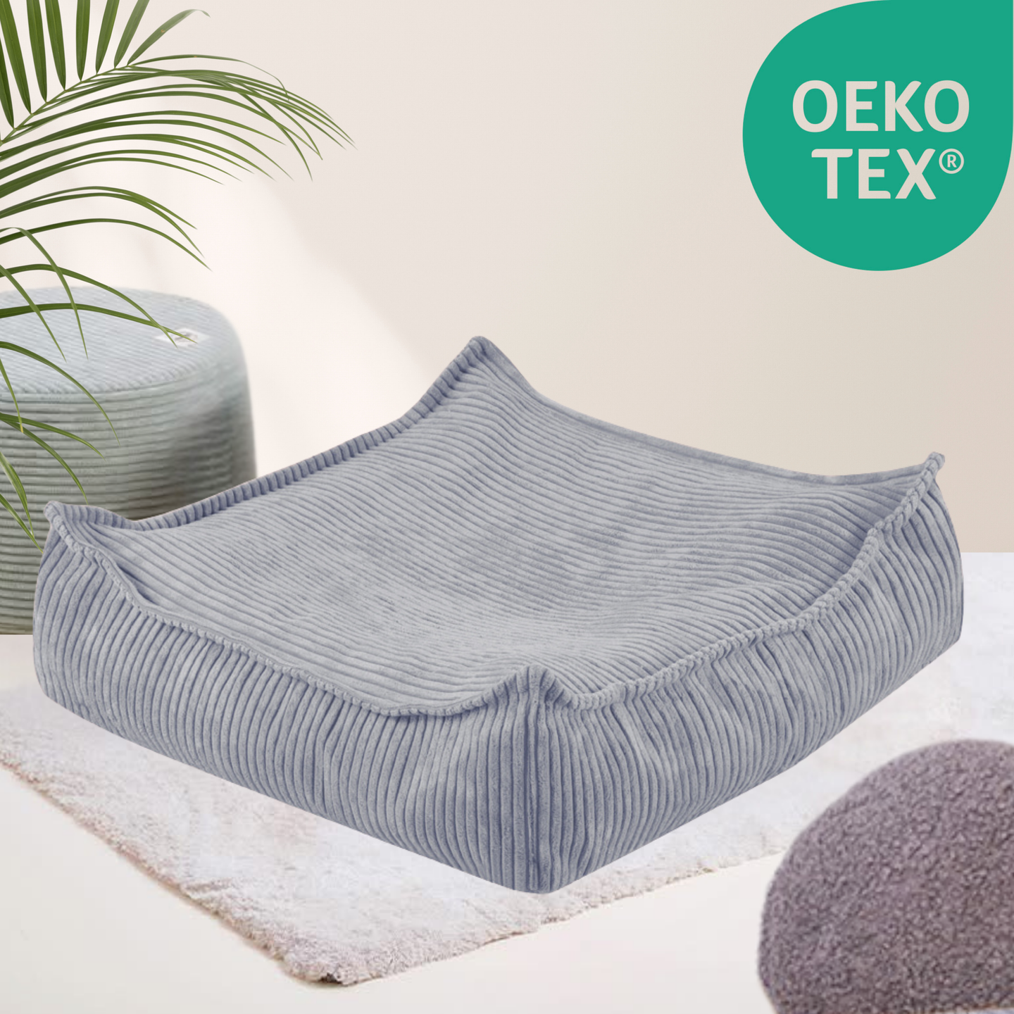 "Snuggy Puff" Bodenkissen aus Cord 60x60x20cm