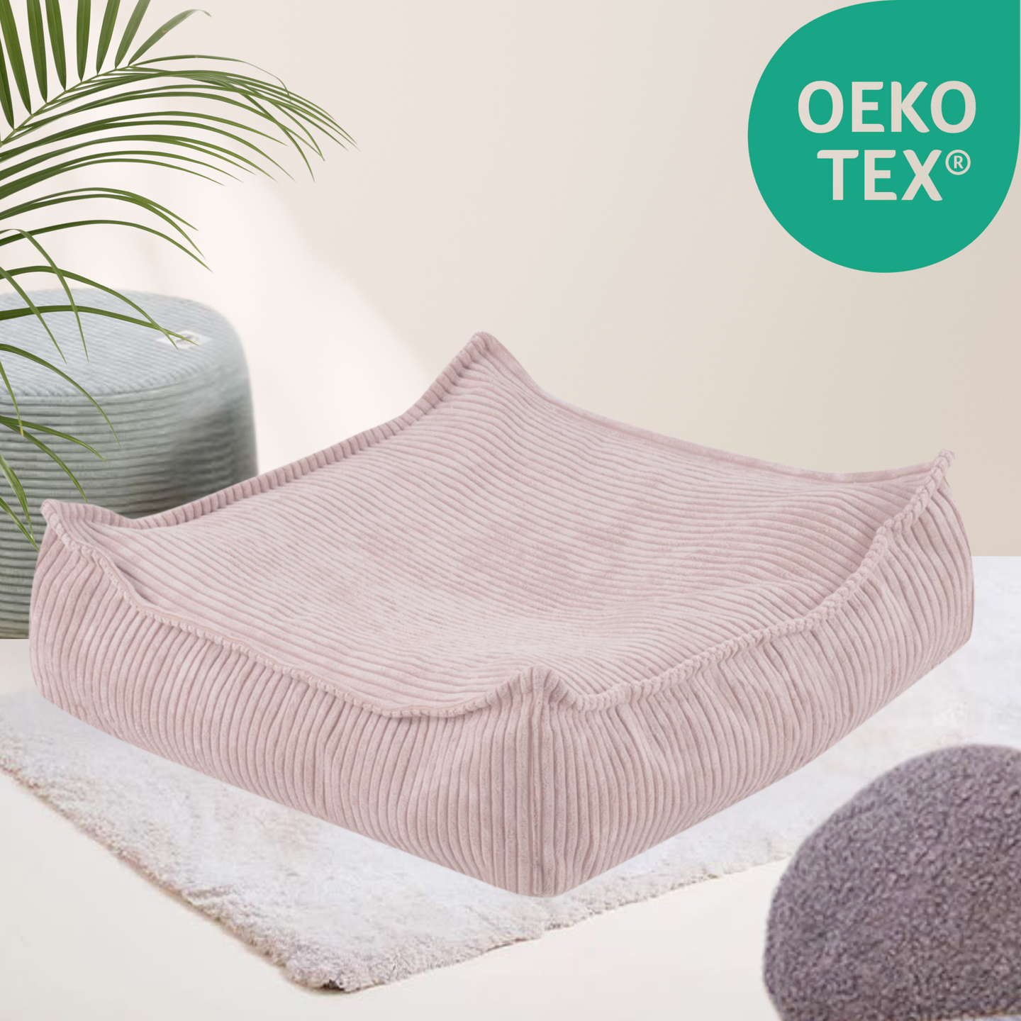 "Snuggy Puff" Bodenkissen aus Cord 60x60x20cm