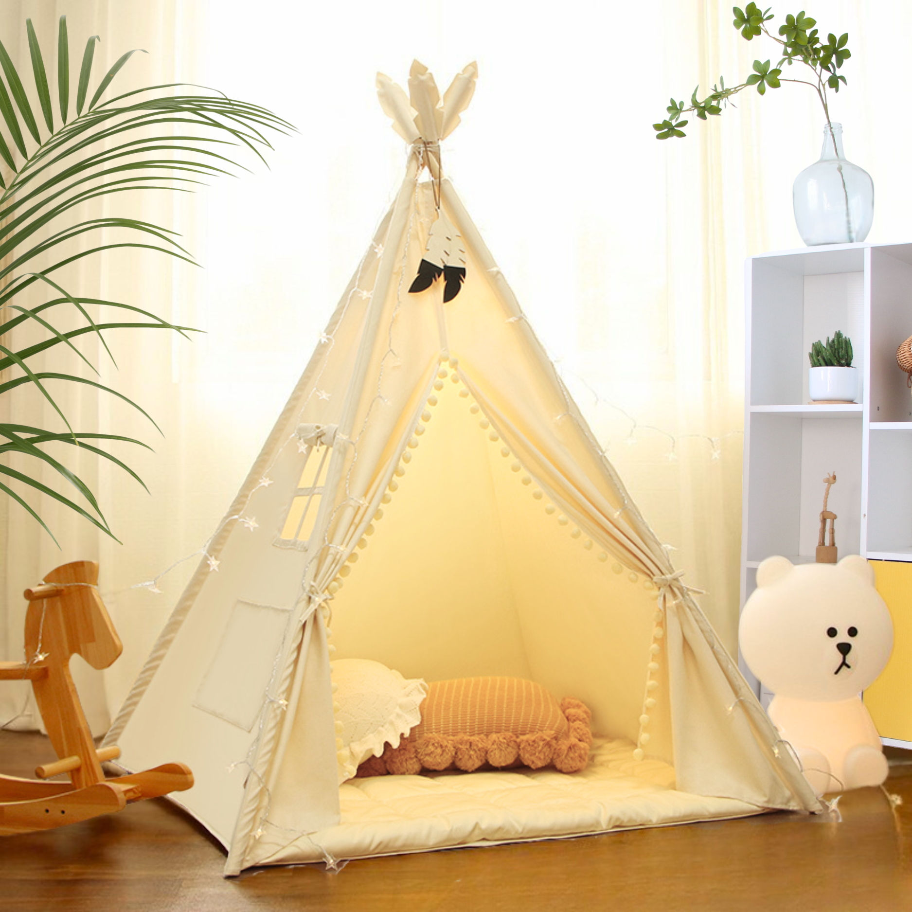 deko für tipi zelt Wunderschönes Tipi in Creme/Weiß – Ein großes Spielzelt für Kinder – Lionherz