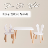 Duo Set "Wild" - Kindertisch & 2 Stühle aus massivem Buchenholz