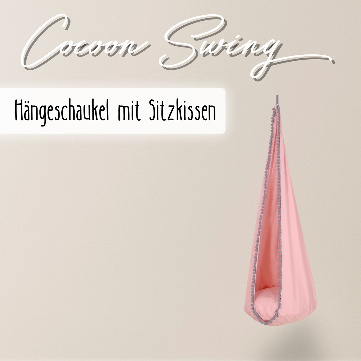 Cocoon Swing – Hängeschaukel aus Baumwolle mit Sitzkissen