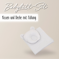 Baby Bettwäsche-Set mit Füllung – Decke & Teddy-Kissen aus 100% Baumwolle