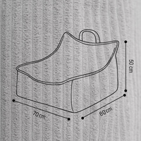 "Yappy Nest" XXL Sitzsack 70x50x80cm mit EPS-Perlen & Anti-Rutsch-Boden