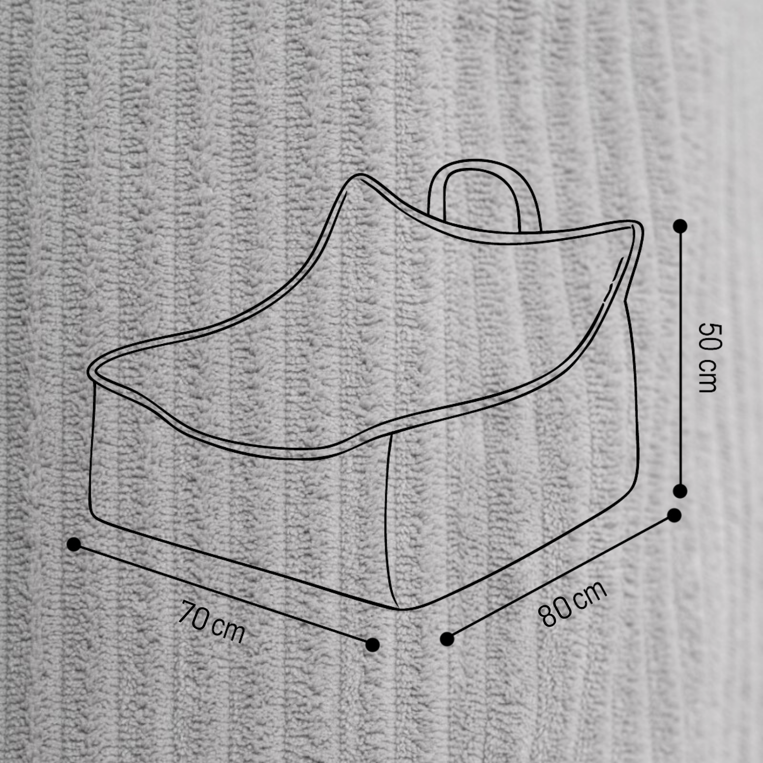 "Yappy Nest" XXL Sitzsack 70x50x80cm mit EPS-Perlen & Anti-Rutsch-Boden