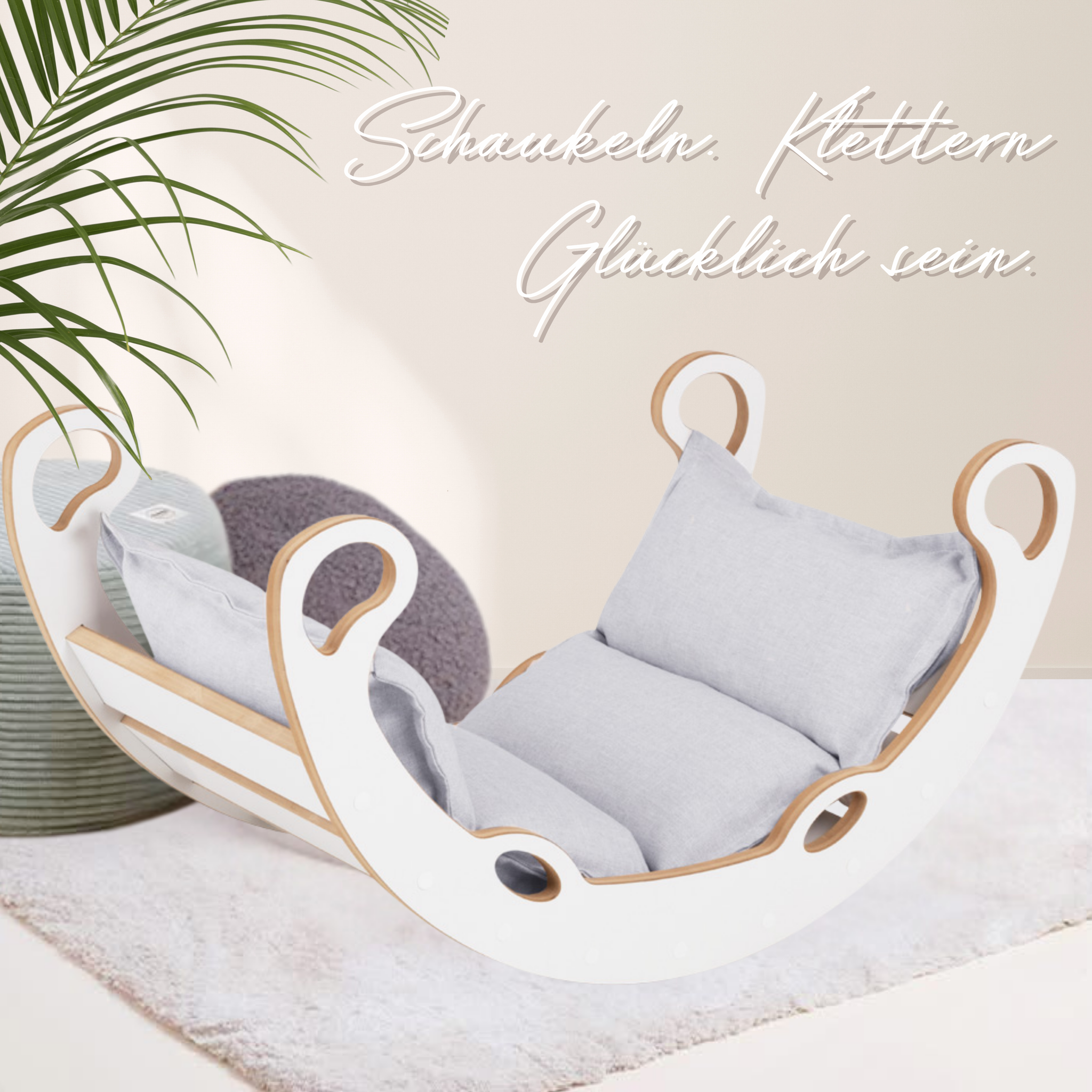 "Mini Rocker" 2in1  Kletterbogen & Wippe mit Kissen 75x39x40cm