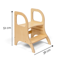 MIIMO® – Höhenverstellbarer Montessori Tritthocker aus Holz
