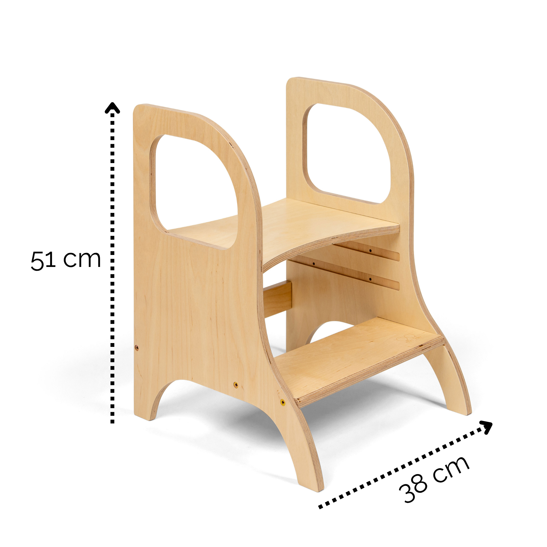MIIMO® – Höhenverstellbarer Montessori Tritthocker aus Holz