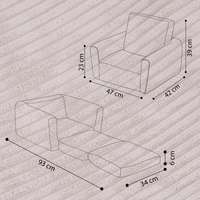 "Comfort Cubie" 2in1 Kindersessel mit Liegefunktion