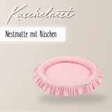 runde Nestmatte mit Rüschen – 100% Baumwolle