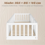 YappyCasa JUNIOR - Bodenbett 160x80cm mit Tür & Sicherheitsleiste