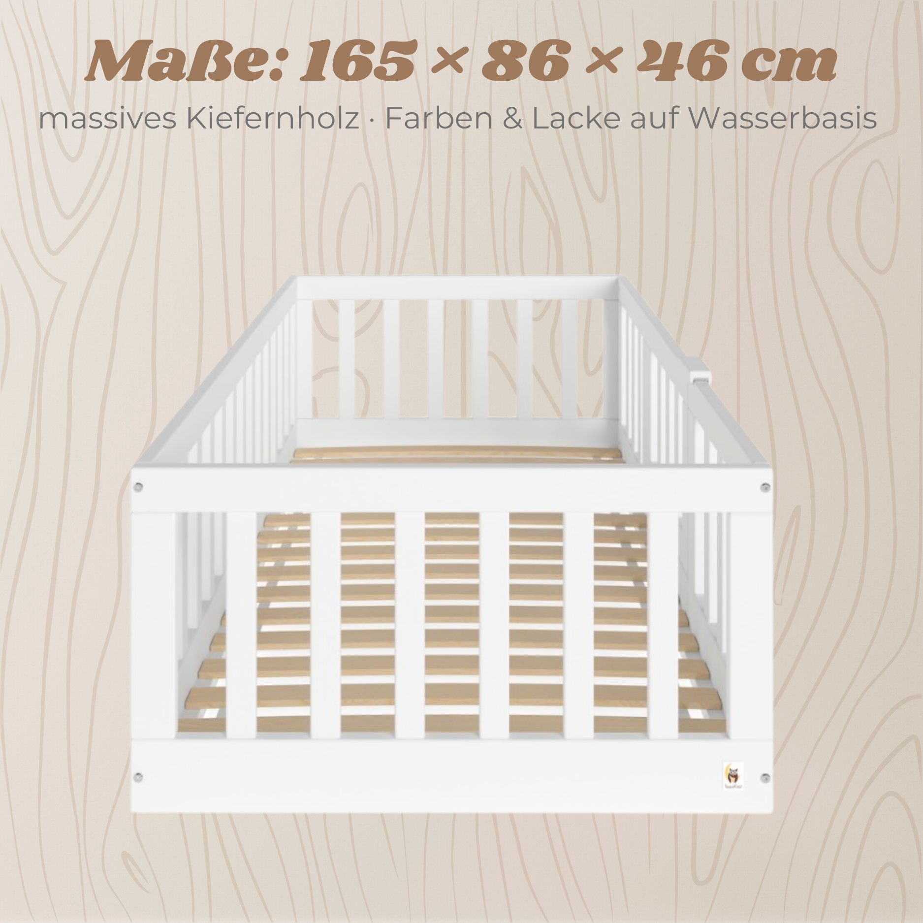 YappyCasa JUNIOR - Bodenbett 160x80cm mit Tür & Sicherheitsleiste