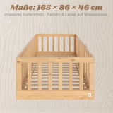 YappyCasa JUNIOR - Bodenbett 160x80cm mit Tür & Sicherheitsleiste