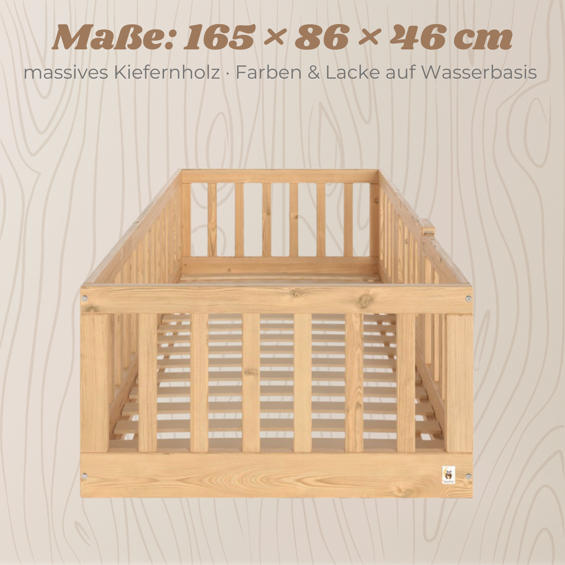 YappyCasa JUNIOR - Bodenbett 160x80cm mit Tür & Sicherheitsleiste