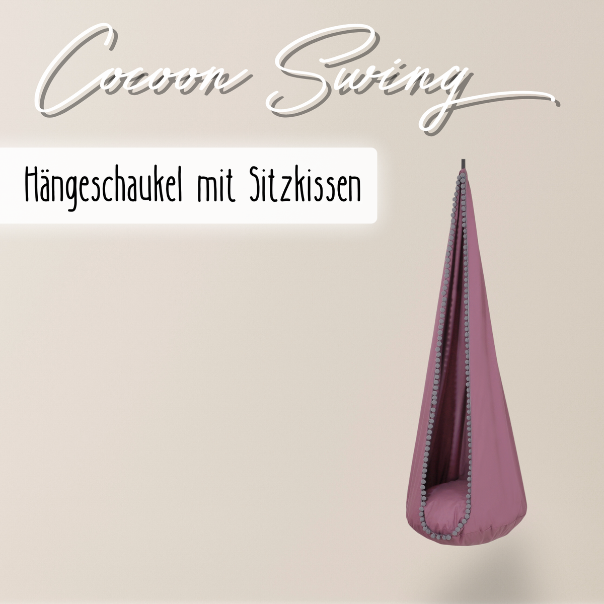 Cocoon Swing – Hängeschaukel aus Baumwolle mit Sitzkissen