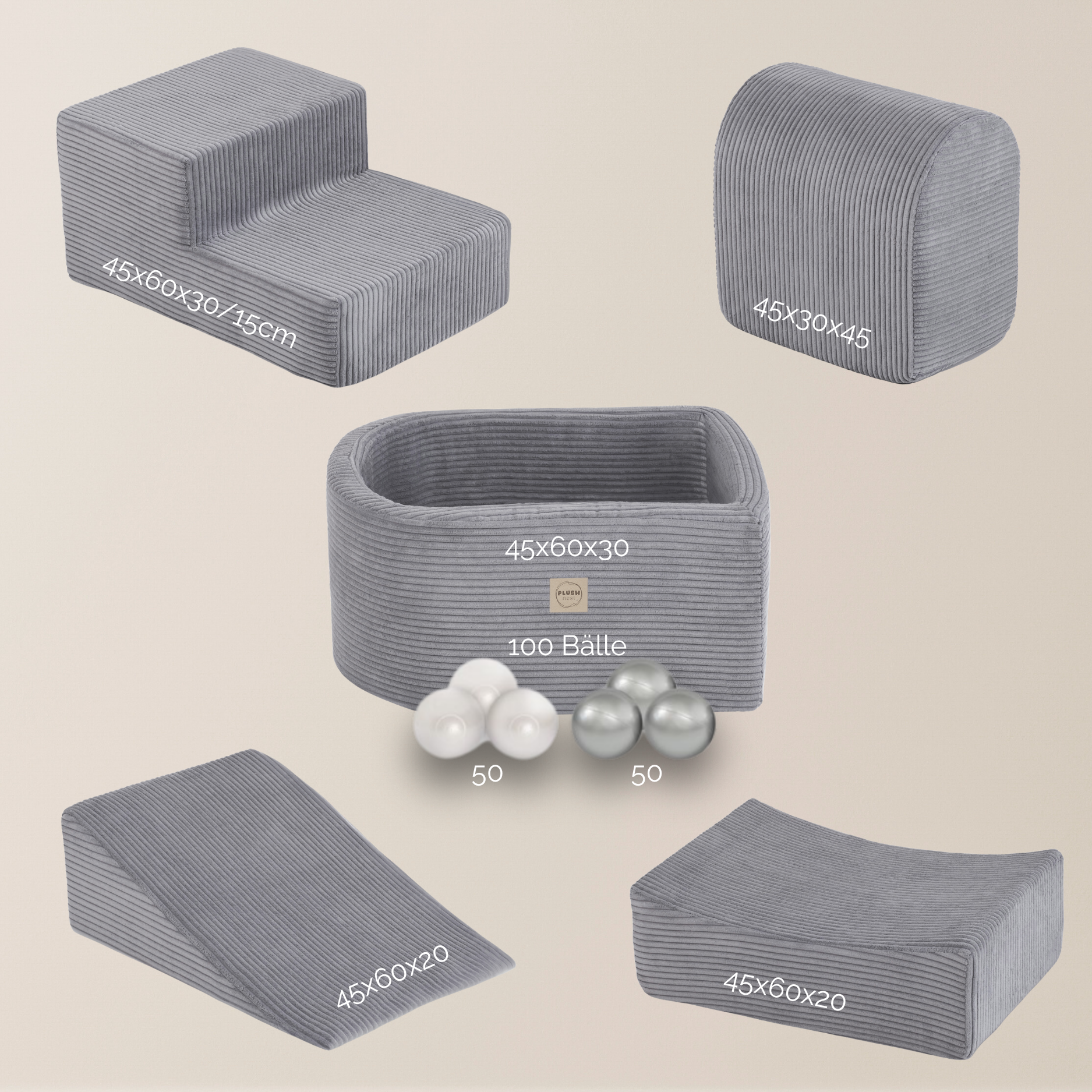 "Mini Castle" Indoor Spielplatz-Set mit Mini-Bällebad & 100 Bällen