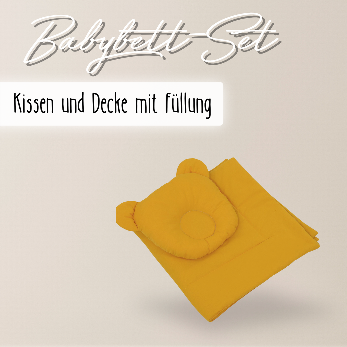 Baby Bettwäsche-Set mit Füllung – Decke & Teddy-Kissen aus 100% Baumwolle