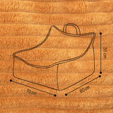 "Yappy Nest" XXL Sitzsack 70x50x80cm mit EPS-Perlen & Anti-Rutsch-Boden