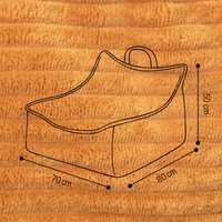 "Yappy Nest" XXL Sitzsack 70x50x80cm mit EPS-Perlen & Anti-Rutsch-Boden