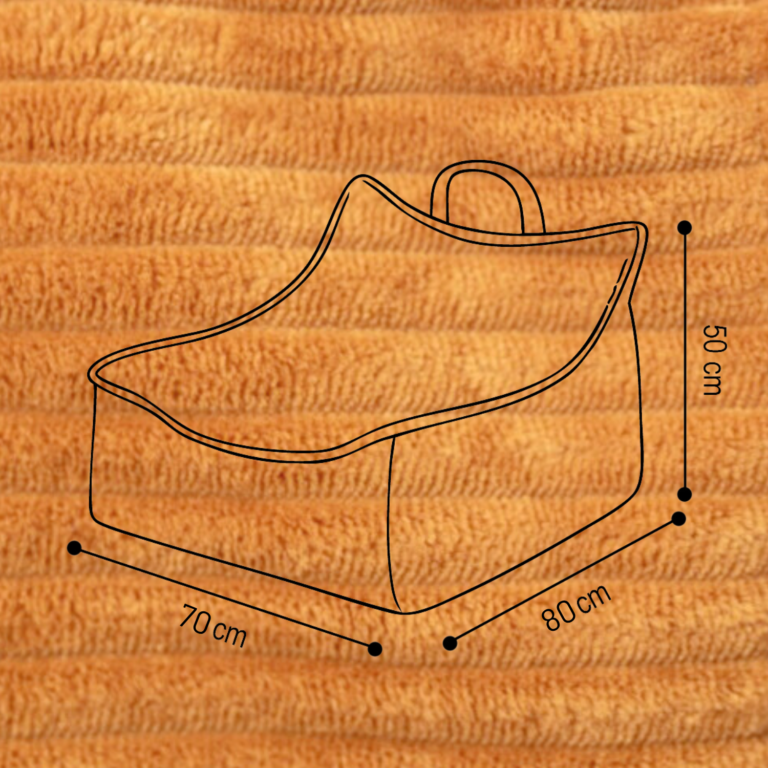 "Yappy Nest" XXL Sitzsack 70x50x80cm mit EPS-Perlen & Anti-Rutsch-Boden