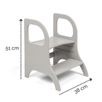 MIIMO® – Höhenverstellbarer Montessori Tritthocker aus Holz