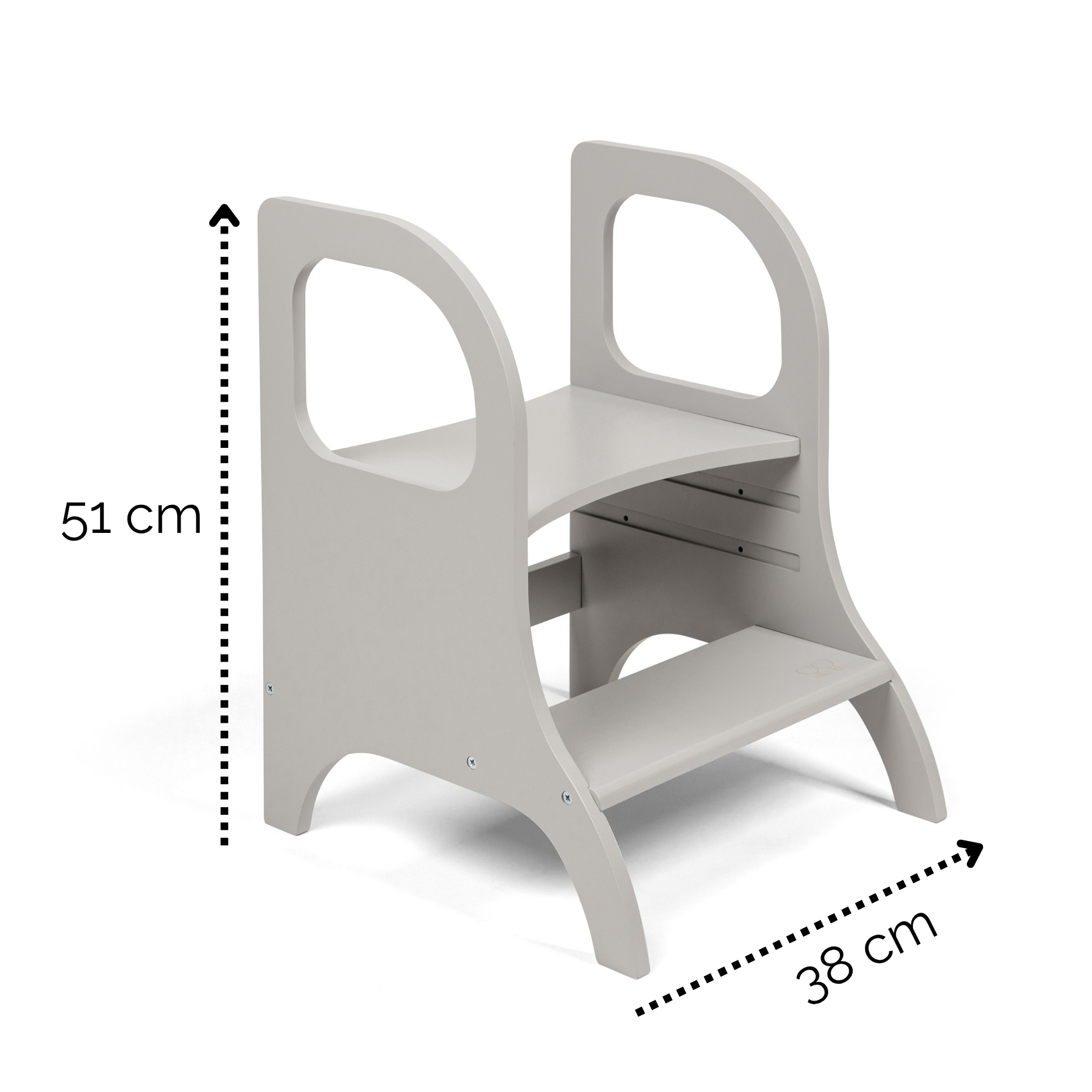 MIIMO® – Höhenverstellbarer Montessori Tritthocker aus Holz