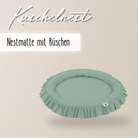 runde Nestmatte mit Rüschen – 100% Baumwolle