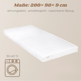 Yappy MAXI – Matratze 200×90cm, zweiseitig, mit Bambus-Bezug