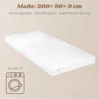 Yappy MAXI – Matratze 200×90cm, zweiseitig, mit Bambus-Bezug