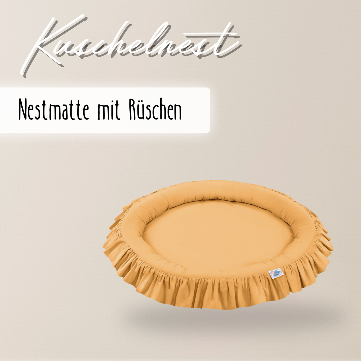 runde Nestmatte mit Rüschen – 100% Baumwolle