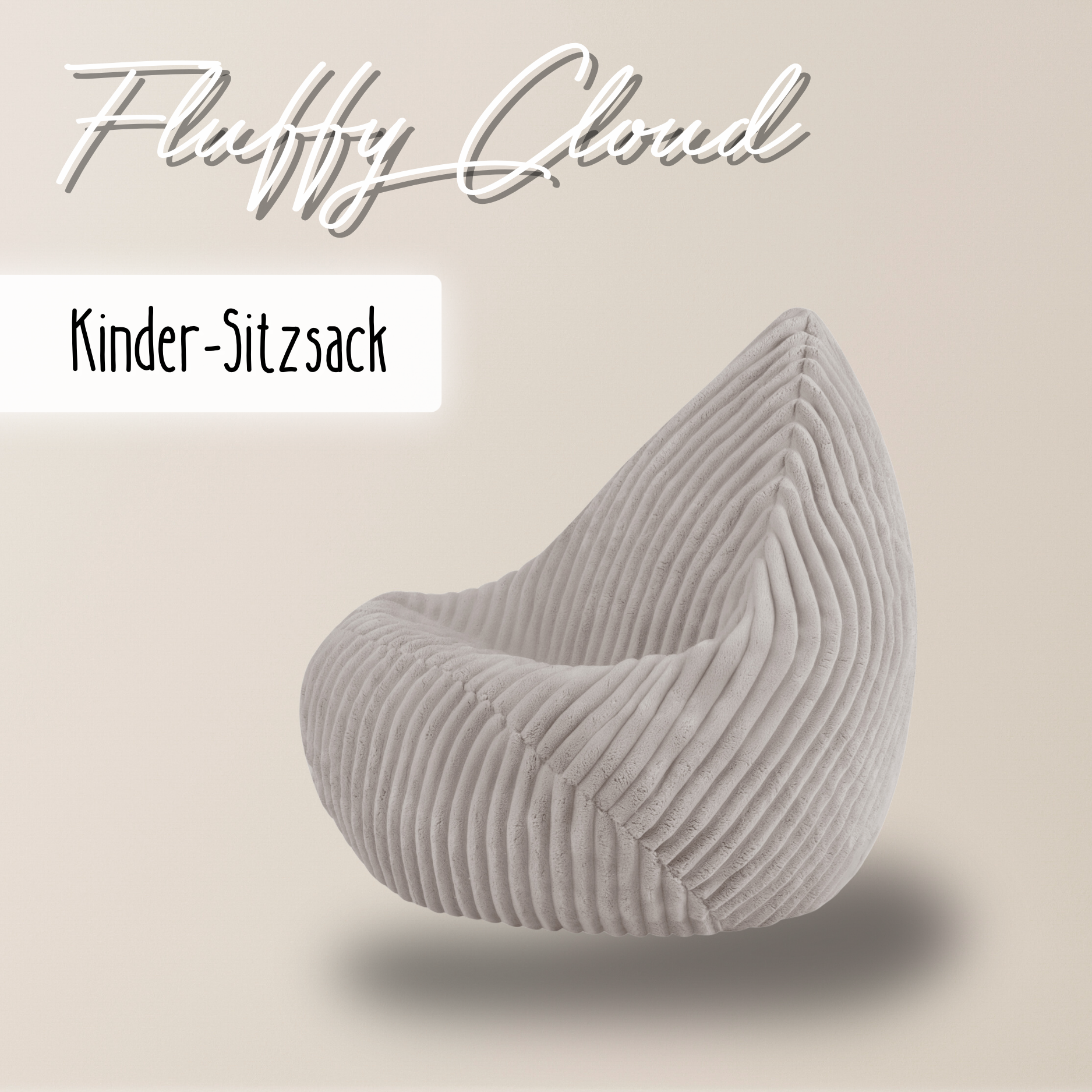 "Fluffy Cloud" Kinder-Sitzsack 80x85cm mit EPS Perlen