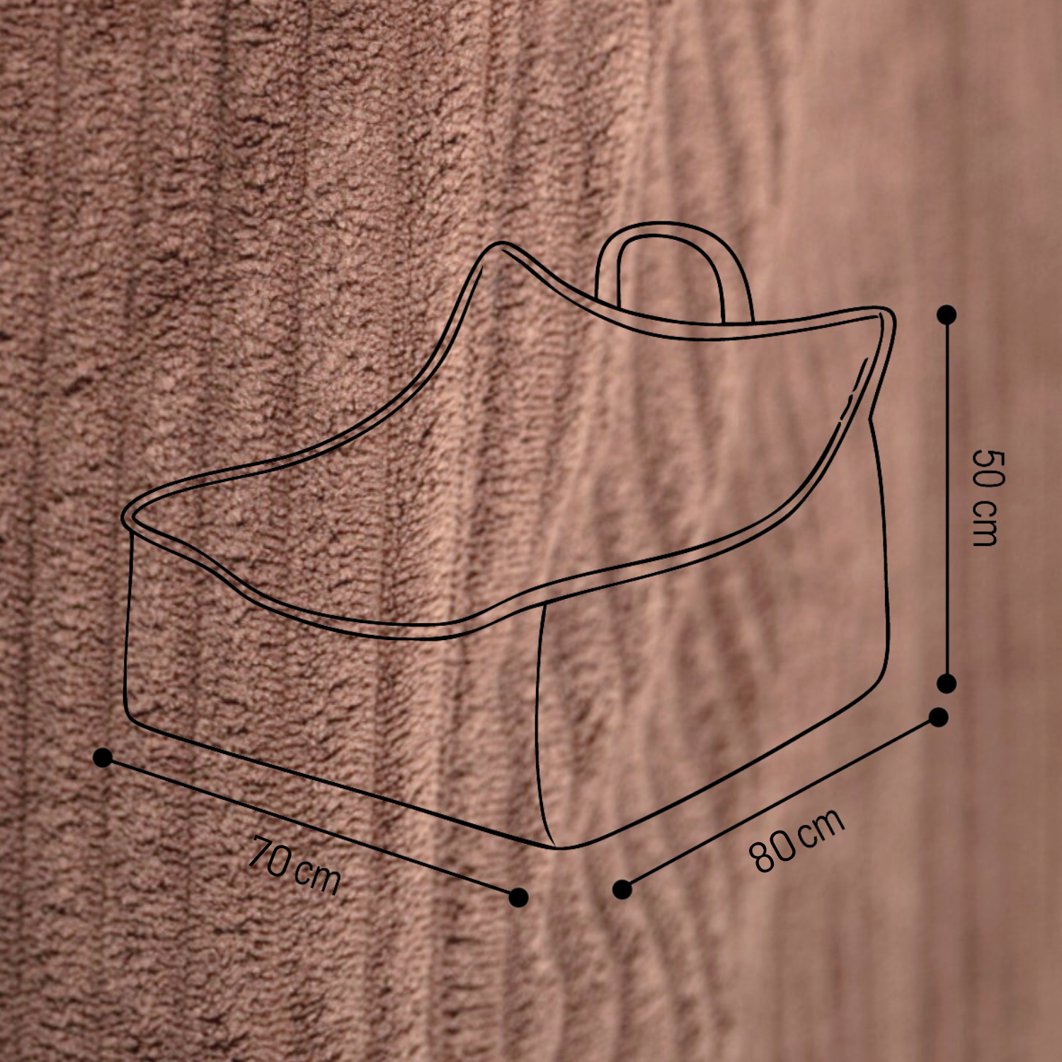 "Yappy Nest" XXL Sitzsack 70x50x80cm mit EPS-Perlen & Anti-Rutsch-Boden