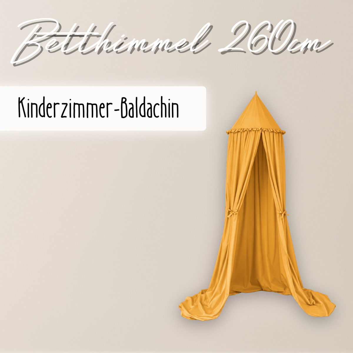 Kinderzimmer Baldachin 260cm – 100% Baumwolle
