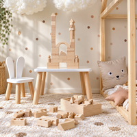 Montessori Holzbausteine aus Massivholz mit Aufbewahrungsbox