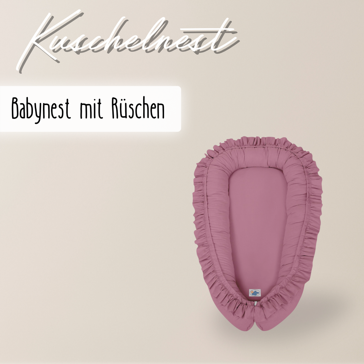 wendbares Babynest mit Rüschen - 100% Baumwolle