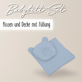 Baby Bettwäsche-Set mit Füllung – Decke & Teddy-Kissen aus 100% Baumwolle