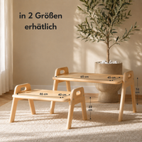 Montessori Bodentisch aus massivem Buchenholz