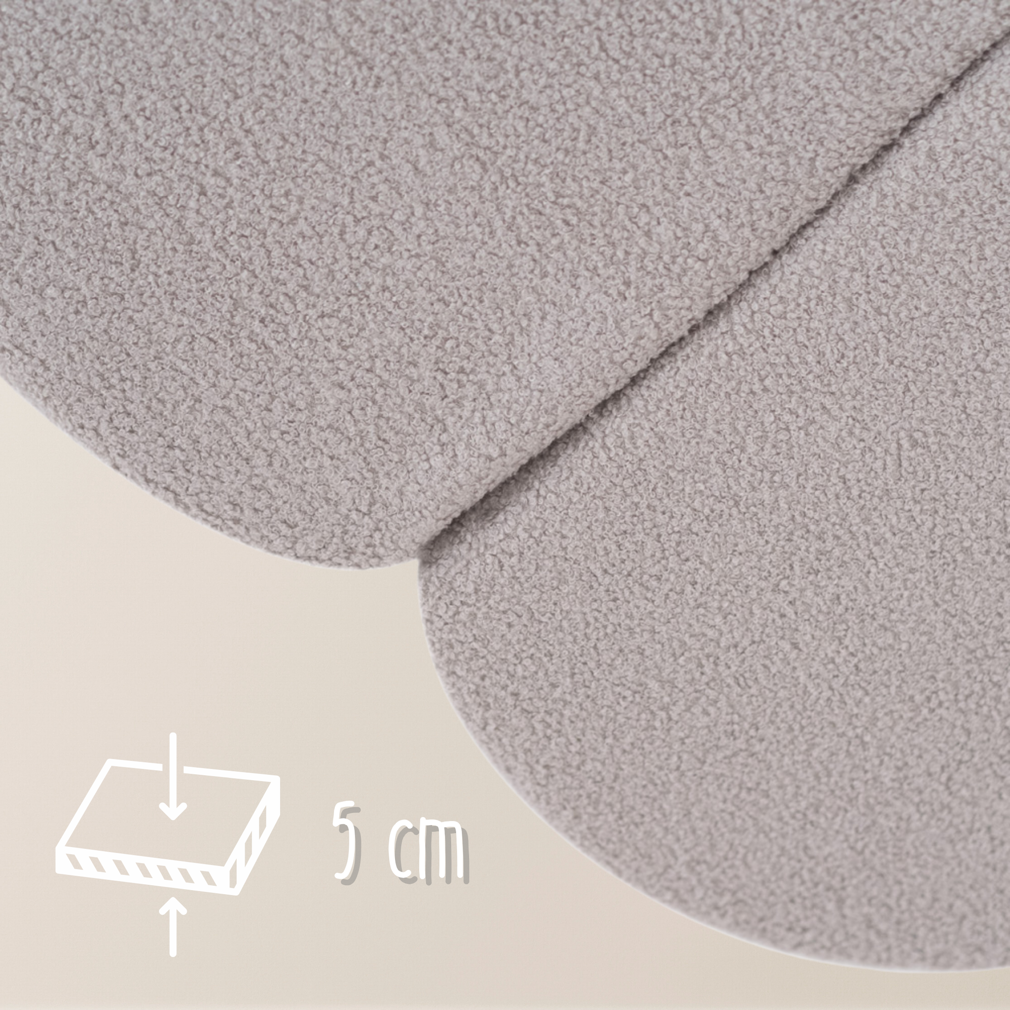 "Woolly Flower" Spielmatte 115x115x5cm aus Teddy-Stoff