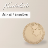 Runde Spielmatte mit Rüschen & 2 Sternenkissen – 100 % Baumwolle