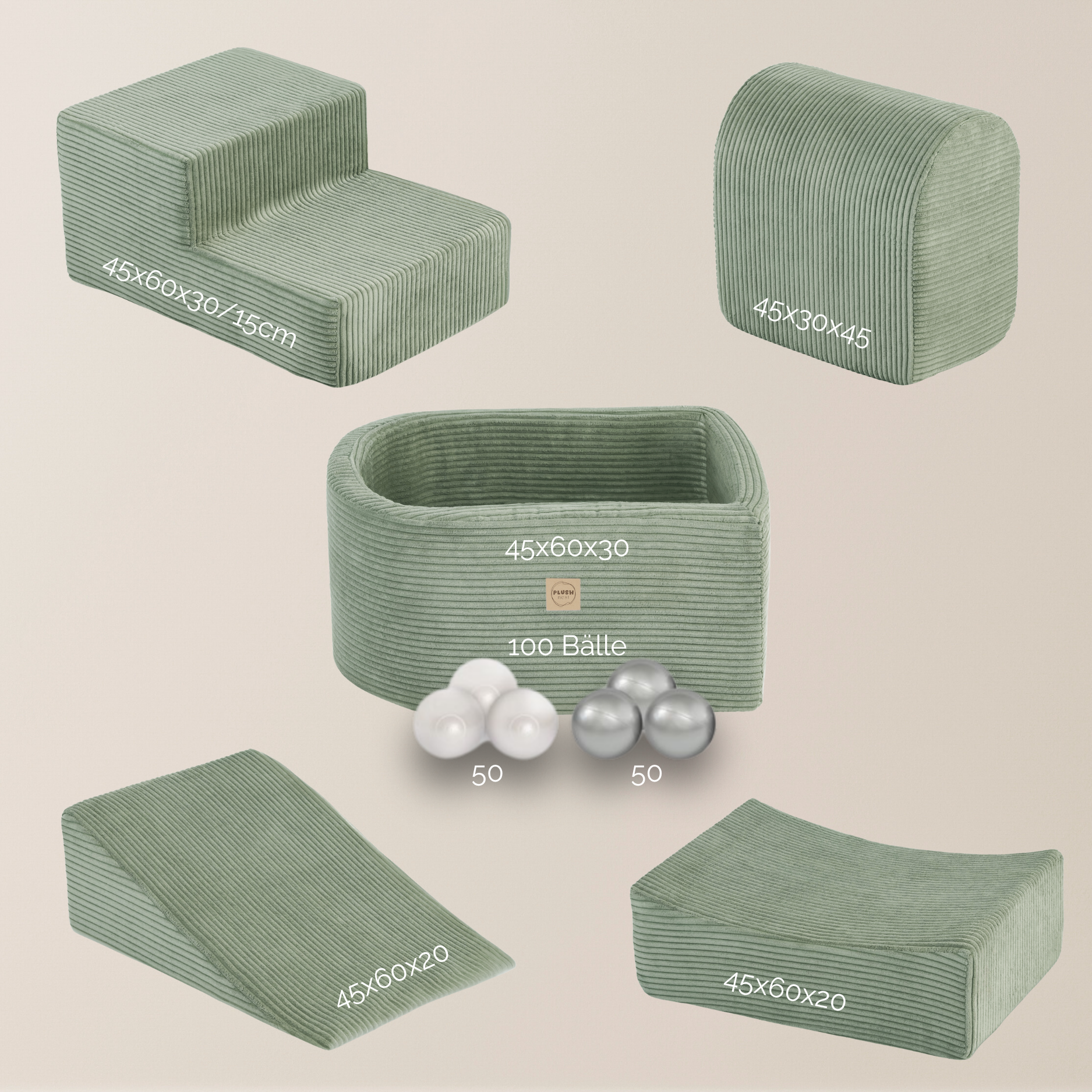 "Mini Castle" Indoor Spielplatz-Set mit Mini-Bällebad & 100 Bällen