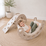 "Big Rocker" 3in1, Wippe, Kletterbogen & Rutsche 90x41x50 cm, Cashmere Wood