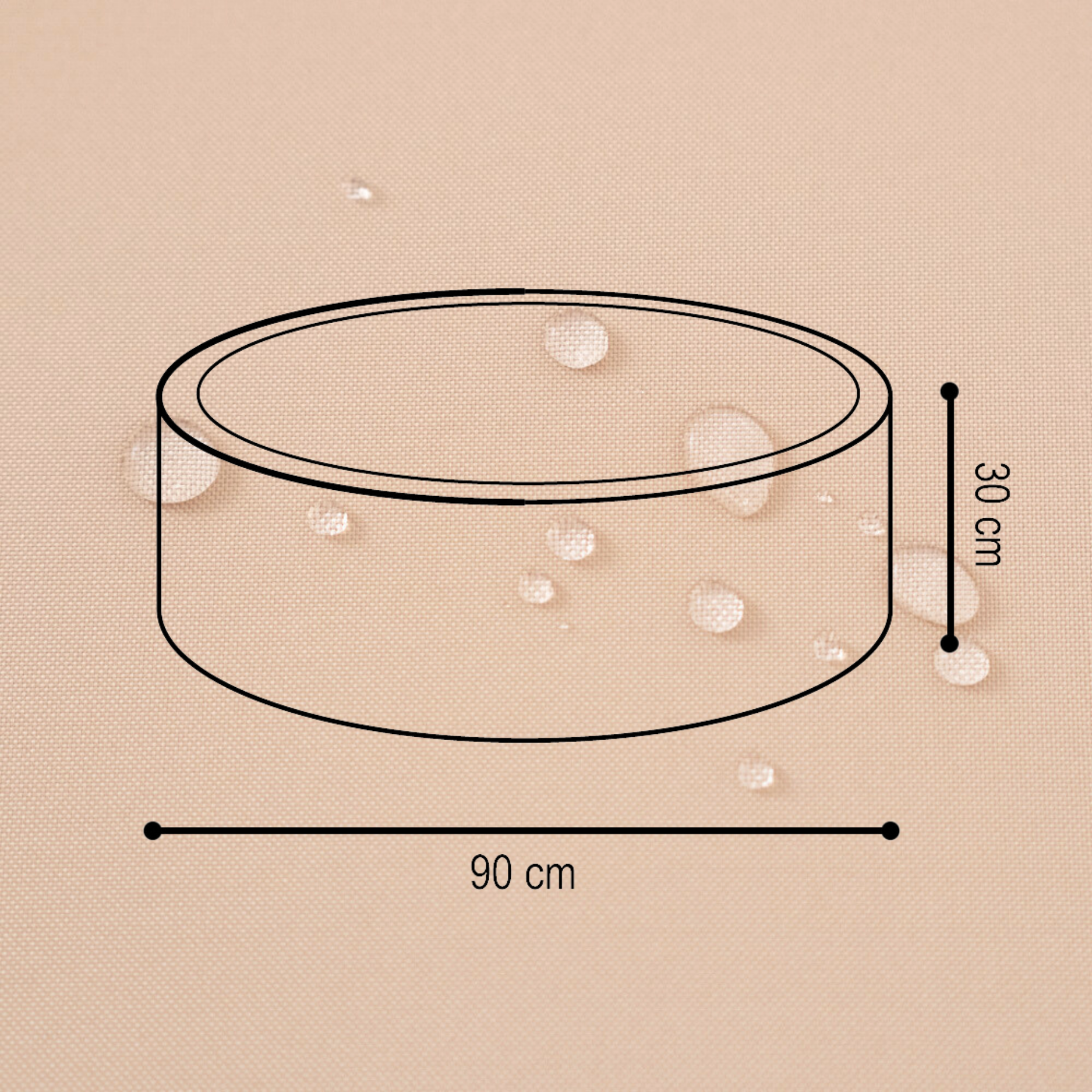 "Sunny Pool" wasserfestes Bällebad 90x30cm OHNE Bälle