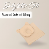 Baby Bettwäsche-Set mit Füllung – Decke & Teddy-Kissen aus 100% Baumwolle