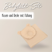 Baby Bettwäsche-Set mit Füllung – Decke & Teddy-Kissen aus 100% Baumwolle