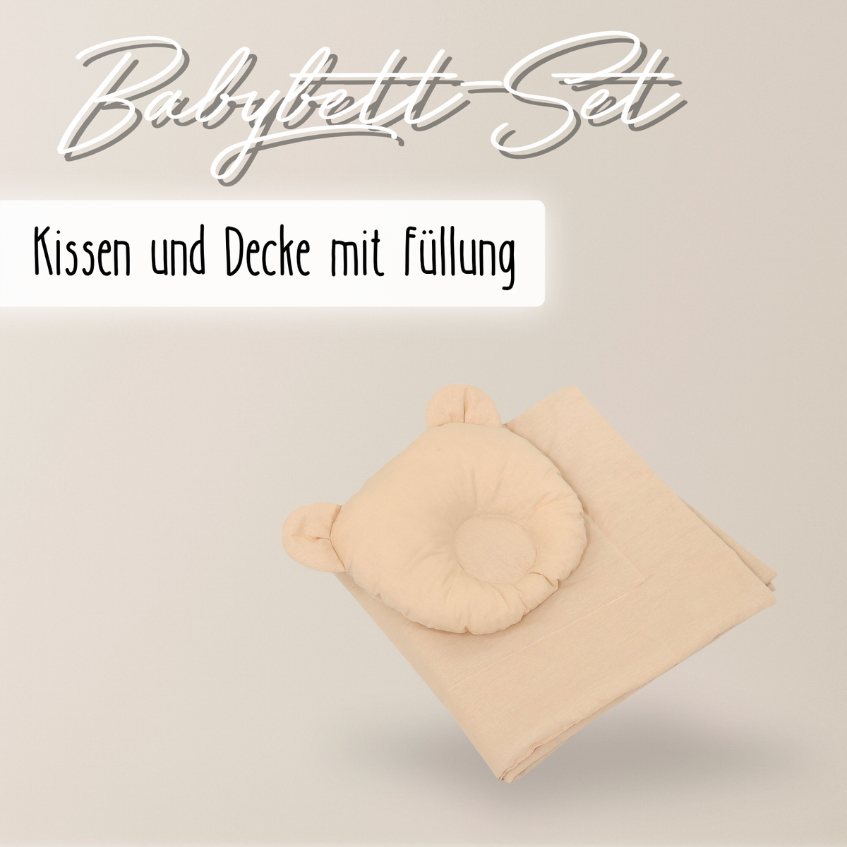Baby Bettwäsche-Set mit Füllung – Decke & Teddy-Kissen aus 100% Baumwolle