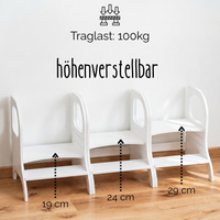 MIIMO® – Höhenverstellbarer Montessori Tritthocker aus Holz