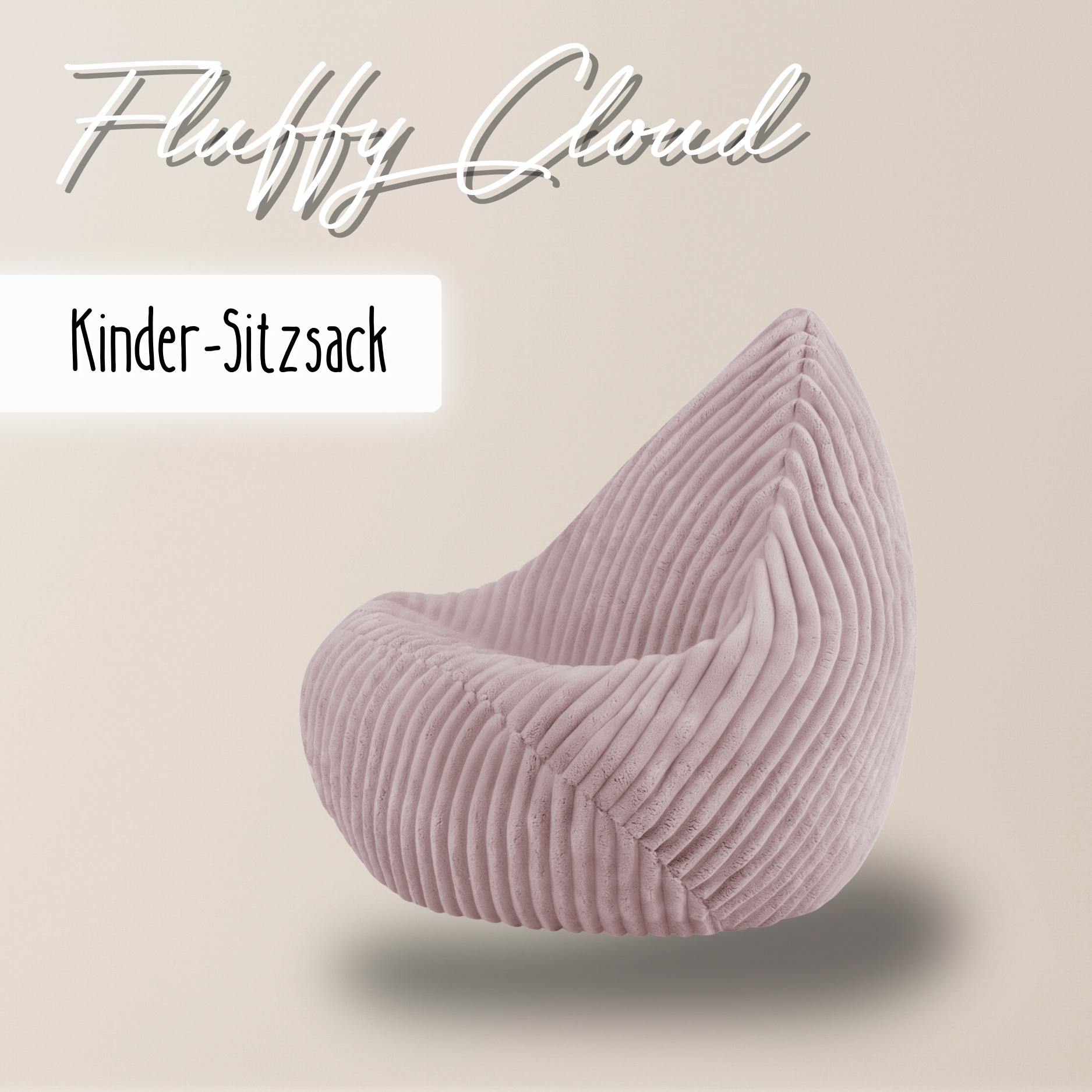 "Fluffy Cloud" Kinder-Sitzsack 80x85cm mit EPS Perlen