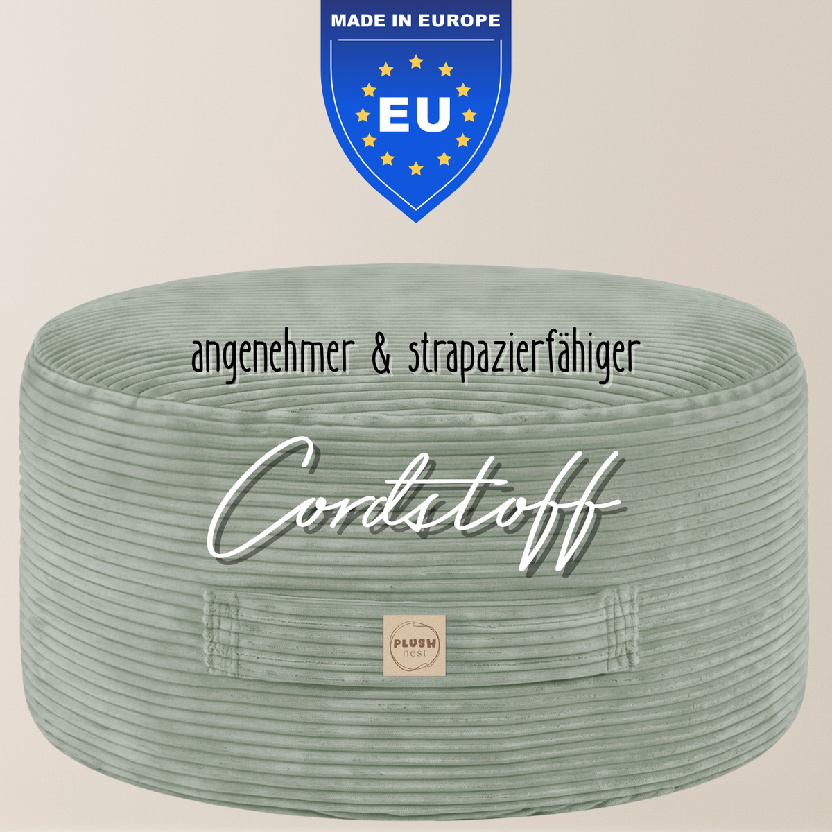 "Toy Pouf" befüllbarer Aufbewahrungs-Sitzhocker 65×30 cm