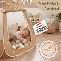 Pop-Up Bällebad-Spielzelt aus Baumwolle/Hanf