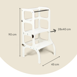 STEP’n’SIT® – Montessori Lernturm & Tisch 2-in-1 aus Holz