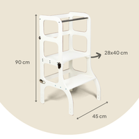 STEP’n’SIT® – Montessori Lernturm & Tisch 2-in-1 aus Holz